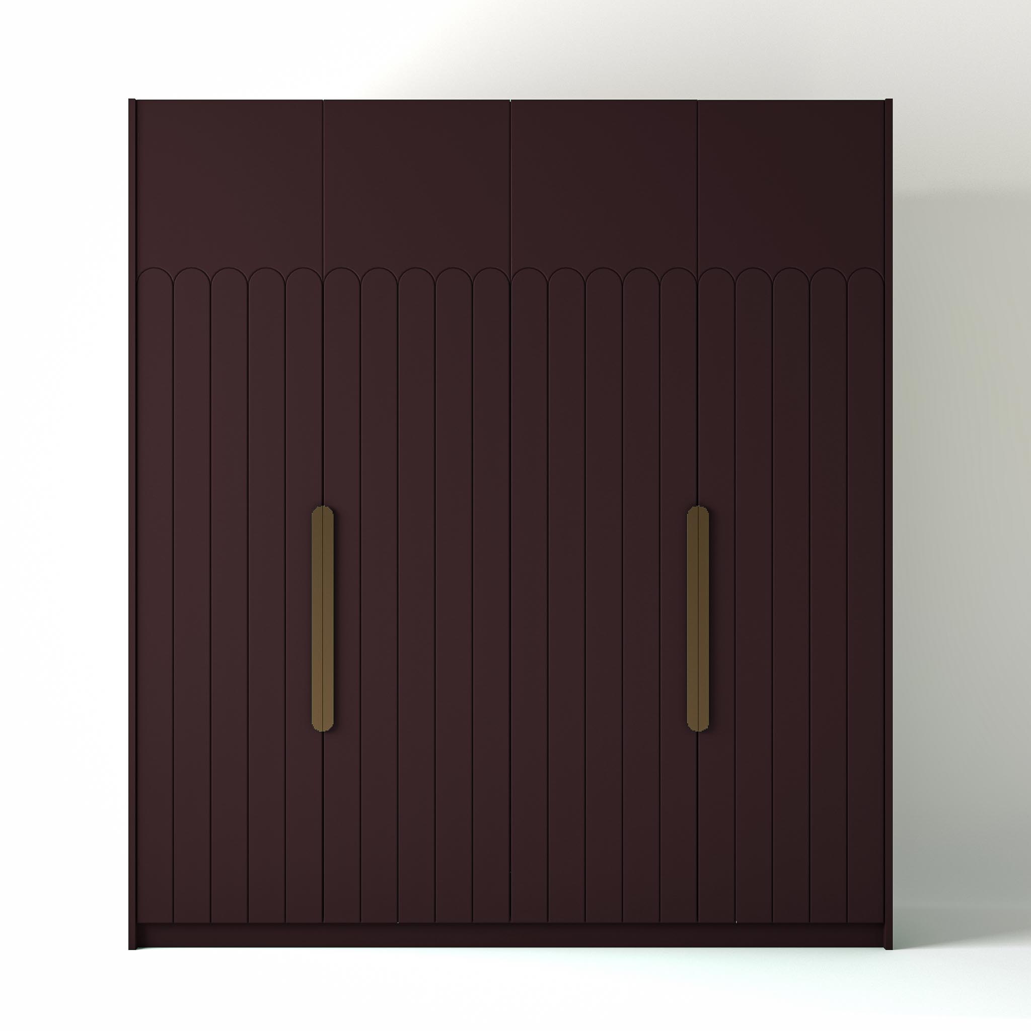 Ontrend 2m_0019_Deco Geo Tall Brinjal Painted Freestanding wardrobe on a white studio background