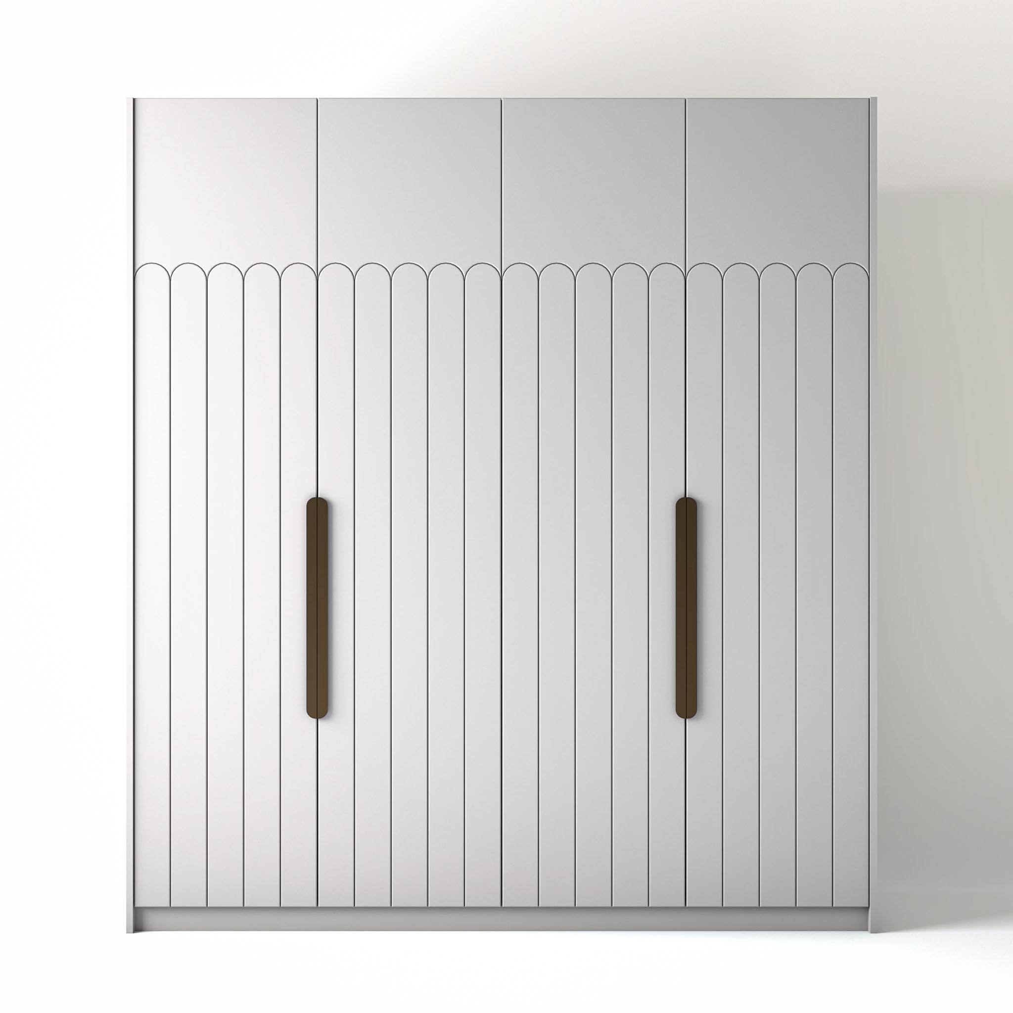 Ontrend 2m_0038_Geo Deco Skimming Stone Painted Freestanding wardrobe on a white studio background