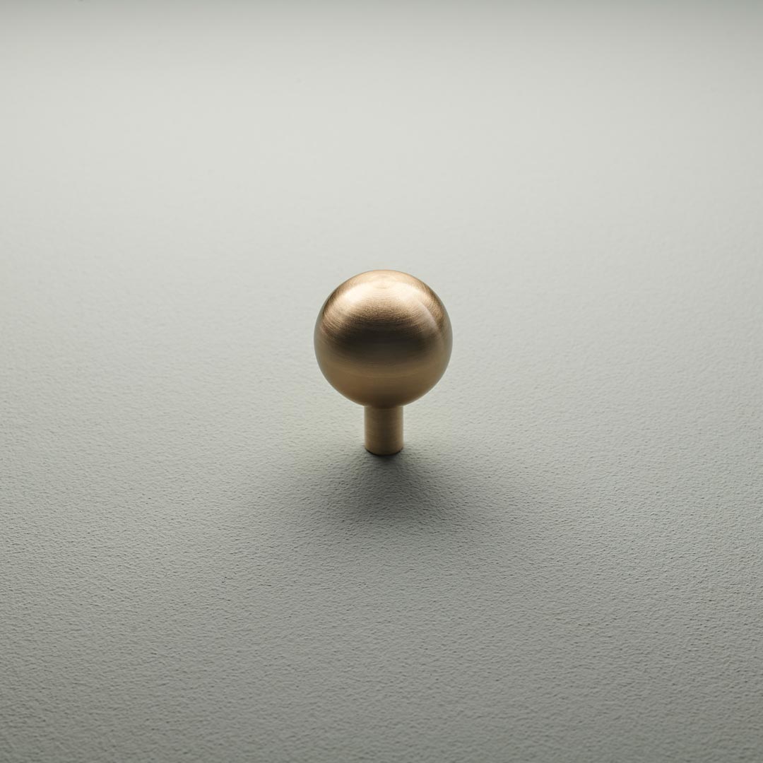 Dash Dot Cabinet Knob in satin brass by maison lamée