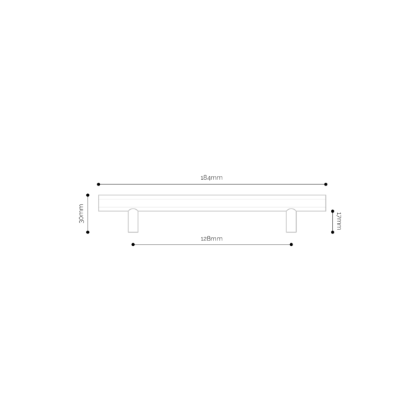 Maison Lamee Dash Dot handle 184mm technical drawing