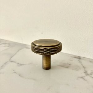 Maison Lamee Knurled Hi Fi Know in Antique Brass finish